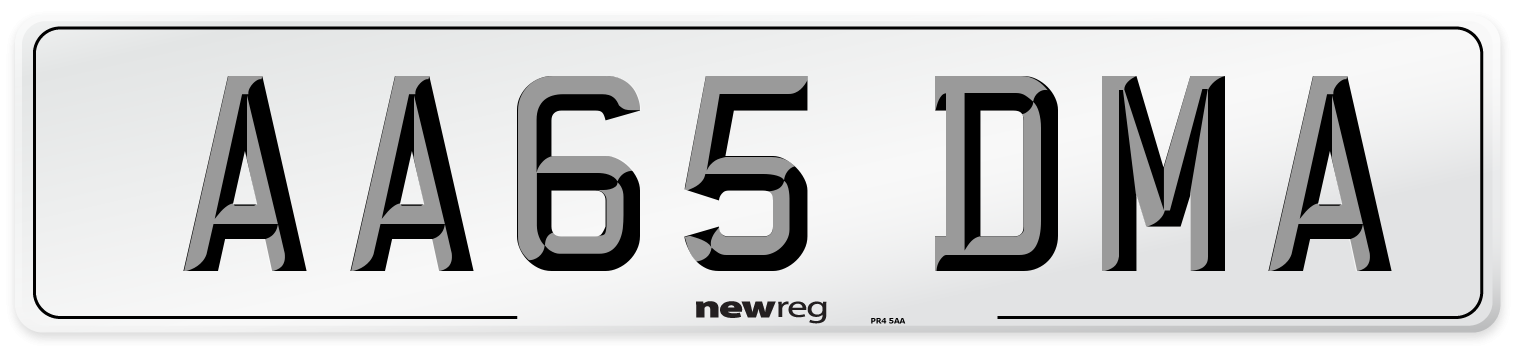 AA65 DMA Number Plate from New Reg